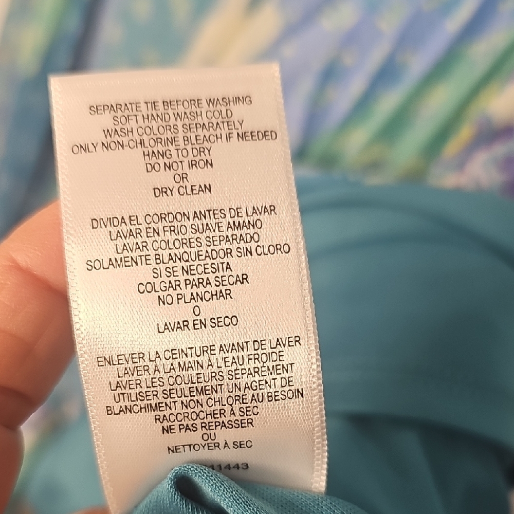 Danny & Nicole Blue and‎ Green Patchwork Dress - Picture 11 of 11